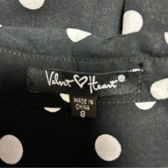 Velvet Heart Polka Dot Long Sleeve Button Down Shirt - Picture 4 of 5